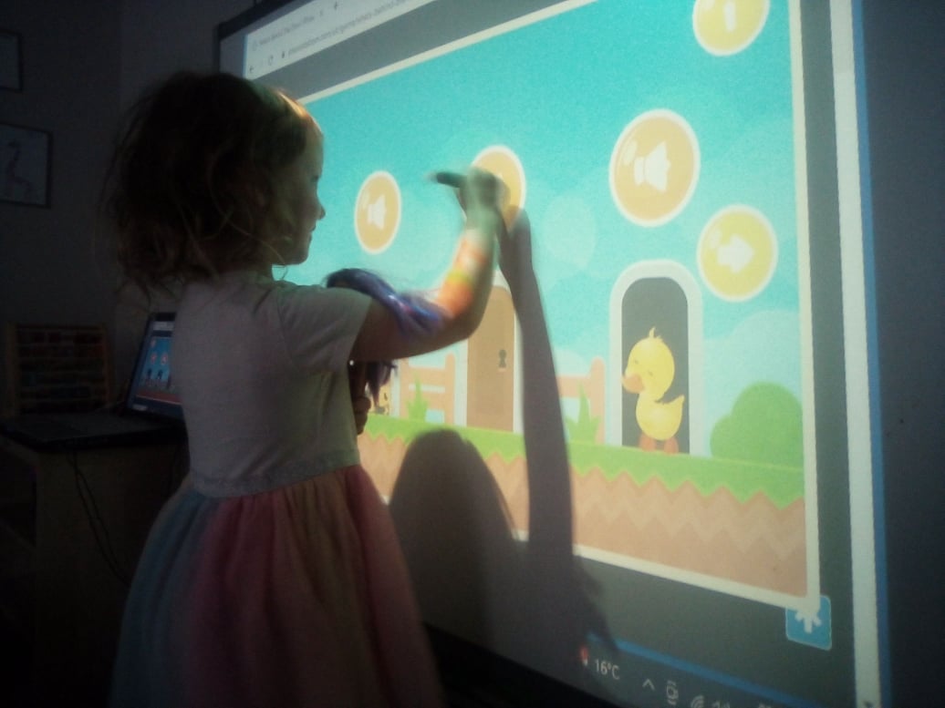 Interactive whiteboard at Whiz Kids Day Nursery